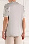 Gray cotton T-shirt for men Brunello Cucinelli - melange, piping on the collar and sleeves. 100% cotton. Country of origin: Italy. Care: specialized cleaning - photo 4
