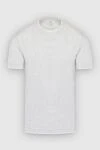 Brunello Cucinelli Gray cotton T-shirt for men - melange, piping on the collar and sleeves. 100% cotton. Country of origin: Italy. Care: specialized cleaning - photo 1