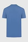 Blue cotton T-shirt for men Brunello Cucinelli - edging on the collar. 100% cotton. Country of origin: Italy. Care: specialized cleaning - photo 6