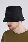 Bucket hat made of polyamide black for men Valentino - Logo embroidery. 100% polyamide. Country of manufacture: Italy. Care: specialized cleaning - photo 2