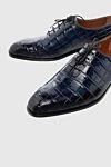 Cesare di Napoli Blue alligator shoes for men - Textured leather. 100% alligator skin. Lace-up. Interior: Alligator. Insole: Leather. Heel height: 2cm. Outsole: Other materials. Country of manufacture: Italy. Care: specialized cleaning - photo 5