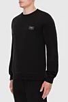 Dolce & Gabbana Cotton sweatshirt black for men - logo. 100% cotton. Country of manufacture: Italy. Care: specialized cleaning - photo 3