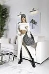 Balmain Сумка женская черная и белая из текстиля - принт логотип. текстиль. Страна производитель: Италия. Уход: специализированная чистка - фото 7