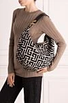 Сумка женская черная и белая из текстиля Balmain - принт логотип. текстиль. Страна производитель: Италия. Уход: специализированная чистка - фото 2