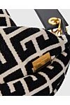 Сумка женская черная и белая из текстиля Balmain - принт логотип. текстиль. Страна производитель: Италия. Уход: специализированная чистка - фото 4