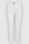 Balmain White cotton jeans for women - Decoration: gold-plated buttons and buttons. three front pockets, two back pockets. 99% cotton, 1% elastane. zipper, buttons. Country of manufacture: Italy. Care: specialized cleaning - photo 1