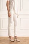 Balmain White cotton jeans for women - Decoration: gold-plated buttons and buttons. three front pockets, two back pockets. 99% cotton, 1% elastane. zipper, buttons. Country of manufacture: Italy. Care: specialized cleaning - photo 3