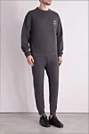 Dolce & Gabbana Men's sports suit made of cotton and polyester, gray - Embroidered brand logo. 70% cotton, 30% polyester. Closure: Drawstring. Two side pockets. Country of manufacture: Italy. Care: specialized cleaning - photo 3