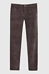 Zilli Men's brown cotton corduroy trousers - 98% cotton, 2% elastane. Closure: button, zipper. three side, two back pockets. Country of manufacture: Italy. Care: specialized cleaning - photo 1