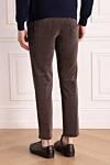 Men's brown cotton corduroy trousers Zilli - 98% cotton, 2% elastane. Closure: button, zipper. three side, two back pockets. Country of manufacture: Italy. Care: specialized cleaning - photo 4