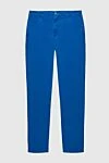 Zilli Men's blue cotton and elastane trousers - 97% cotton, 3% elastane. Closure: button, zipper. three side, two back pockets. Country of manufacture: Italy. Care: specialized cleaning - photo 1