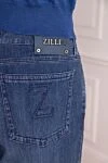 Zilli Blue cotton jeans for men - logo, worn effect. 98% cotton, 2% elastane. Closure: button, zipper. Three side pockets, two back pockets. Country of manufacture: Italy. Care: specialized cleaning - photo 5