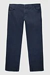 Zilli Blue cotton jeans for men - logo. 98% cotton, 2% polyamide. Closure: button, zipper. Three side pockets, two back pockets. Country of manufacture: Italy. Care: specialized cleaning - photo 1