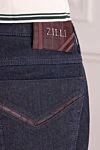 Zilli Blue cotton jeans for men - logo. 98% cotton, 2% polyamide. Closure: button, zipper. Three side pockets, two back pockets. Country of manufacture: Italy. Care: specialized cleaning - photo 5