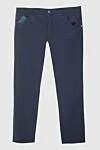 Zilli Blue wool pants for men - 98% wool, 2% elastane. Closure: button, zipper. three side, two back pockets. Country of origin: France. Care: specialized cleaning - photo 1