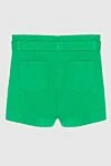 Green cotton shorts for women P.A.R.O.S.H. - Decoration: tie. four pockets. 98% cotton, 2% elastane. zipper, button, belt. Country of manufacture: Italy. Care: specialized cleaning - photo 6