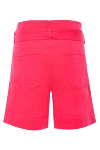 Pink cotton shorts for women P.A.R.O.S.H. - Decoration: tie. two pockets. 98% cotton, 2% elastane. zipper, button, belt. Country of manufacture: Italy. Care: specialized cleaning - photo 6