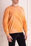 Zilli Cotton jumper orange for men - Fantasy pattern. 100% cotton. Country of manufacture: Italy. Care: specialized cleaning - photo 3