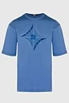 Zilli Cotton T-shirt blue for men - picture print. 100% cotton. Country of manufacture: Italy. Care: specialized cleaning - photo 1