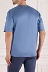 Cotton T-shirt blue for men Zilli - picture print. 100% cotton. Country of manufacture: Italy. Care: specialized cleaning - photo 4