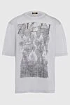 Zilli White cotton T-shirt for men - picture print, logo. 100% cotton. Country of manufacture: Italy. Care: specialized cleaning - photo 1