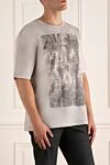 Zilli White cotton T-shirt for men - picture print, logo. 100% cotton. Country of manufacture: Italy. Care: specialized cleaning - photo 3