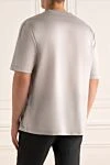 White cotton T-shirt for men Zilli - picture print, logo. 100% cotton. Country of manufacture: Italy. Care: specialized cleaning - photo 4