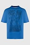 Zilli Cotton T-shirt blue for men - picture print, logo. 100% cotton. Country of manufacture: Italy. Care: specialized cleaning - photo 1