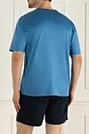 Cotton T-shirt blue for men Zilli - picture print, logo. 100% cotton. Country of manufacture: Italy. Care: specialized cleaning - photo 4