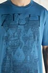 Zilli Cotton T-shirt blue for men - picture print, logo. 100% cotton. Country of manufacture: Italy. Care: specialized cleaning - photo 5