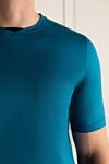 Zilli Cotton T-shirt blue for men - 100% cotton. Country of manufacture: Italy. Care: specialized cleaning - photo 5