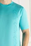 Zilli Blue cotton T-shirt for men - 100% cotton. Country of manufacture: Italy. Care: specialized cleaning - photo 5