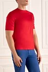 Zilli Red cotton T-shirt for men - 100% cotton. Country of manufacture: Italy. Care: specialized cleaning - photo 3