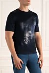 Zilli Cotton T-shirt blue for men - print fantasy pattern. 100% cotton. Country of manufacture: Italy. Care: specialized cleaning - photo 3