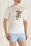 Zilli White cotton T-shirt for men - logo print. 100% cotton. Country of manufacture: Italy. Care: specialized cleaning - photo 3