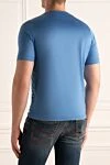 Cotton T-shirt blue for men Zilli - picture and logo print. 100% cotton. Country of manufacture: Italy. Care: specialized cleaning - photo 4