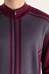 Zilli Men's sports suit made of cashmere, silk and alligator skin, burgundy - Contrasting lines, contrasting trim. 70% cashmere, 30% silk, 100% alligator skin. Closure: Drawstring, zipper. Four side pockets. Country of manufacture: Italy. Care: specialized cleaning - photo 5