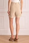 Beige viscose shorts for women D.Exterior - two pockets. 89% viscose, 11% polyester. zipper, button. Country of manufacture: Italy. Care: specialized cleaning - photo 4