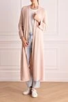 Beige viscose and polyester cardigan for women D.Exterior - free cut. 80% viscose, 20% polyester. Country of manufacture: Italy. Care: specialized cleaning - photo 2