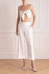 Топ из льна и хлопка белый женский Forte dei Marmi Couture - 53% лен, 47% хлопок. Страна производитель: Италия. Уход: специализированная чистка - фото 2