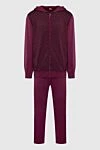 Zilli Men's sports suit made of cashmere, wool and silk, burgundy - Contrasting inserts. Hood. 35% cashmere, 35% silk, 30% wool. Closure: Drawstring, zipper. Four side pockets. Country of manufacture: Italy. Care: specialized cleaning - photo 1