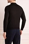 Zilli Long Sleeve Polo in Silk and Cashmere black for men - Long sleeve. 60% cashmere, 40% silk. Closure: Zipper. Country of origin: France. Care: specialized cleaning - photo 3