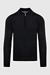 Zilli Long Sleeve Polo in Silk and Cashmere black for men - Long sleeve. 60% cashmere, 40% silk. Closure: Zipper. Country of manufacture: Italy. Care: specialized cleaning - photo 1