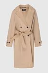 Peserico Women's beige polyester coat - 100% polyester. buttons, belt. two side pockets. Country of manufacture: Italy. Care: specialized cleaning - photo 1