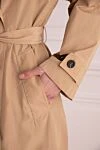 Peserico Women's beige polyester coat - 100% polyester. buttons, belt. two side pockets. Country of manufacture: Italy. Care: specialized cleaning - photo 5