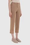 Peserico Beige cotton trousers for women - turns. four pockets. 98% cotton, 2% elastane. zipper, button. Country of manufacture: Italy. Care: specialized cleaning - photo 3