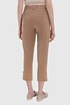 Beige cotton trousers for women Peserico - turns. four pockets. 98% cotton, 2% elastane. zipper, button. Country of manufacture: Italy. Care: specialized cleaning - photo 4