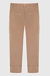 Beige cotton trousers for women Peserico - turns. four pockets. 98% cotton, 2% elastane. zipper, button. Country of manufacture: Italy. Care: specialized cleaning - photo 6