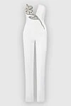 David Koma White women's overalls - flower pattern. Closure: zipper. 52% acrylic, 45% viscose, 3% elastane. Country of manufacture: Italy. Care: specialized cleaning - photo 1