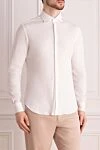 Loro Piana White cotton shirt for men - 100% cotton. Closure: buttons. Country of manufacture: Italy. Care: specialized cleaning - photo 3